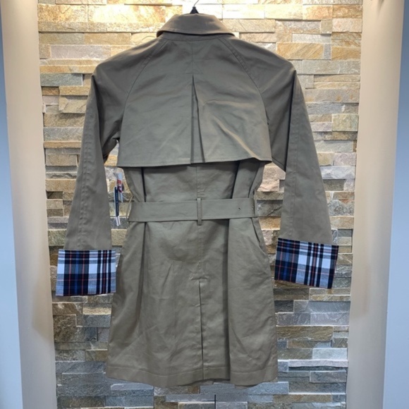 Court & Rowe Plaid Lined Double Breasted Trench Coat - Picture 5 of 7